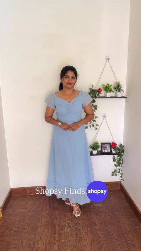 Instagram post by @_priyanka_ayyappan._ for Wishlink. Caption reads: [...] #shopsyhaul #maxidress @connect.wishlink....