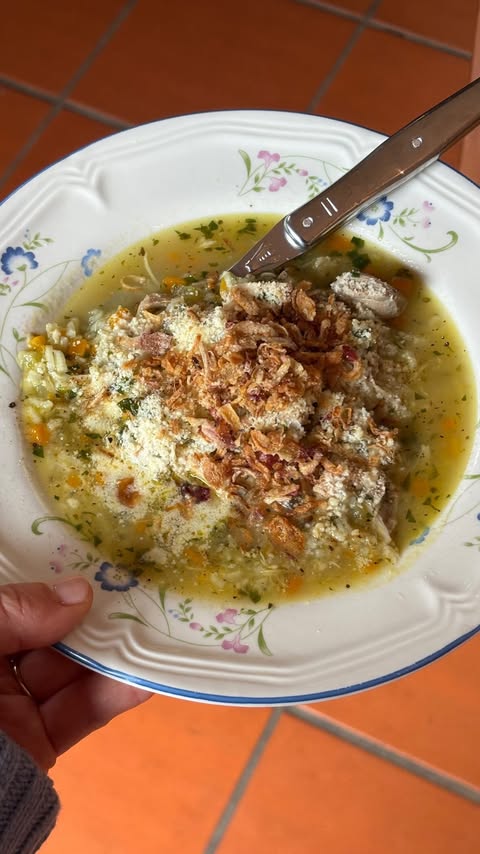 Instagram post by @jennys__table for 4th & Heart. Caption reads: A caramelized chicken soup made with....