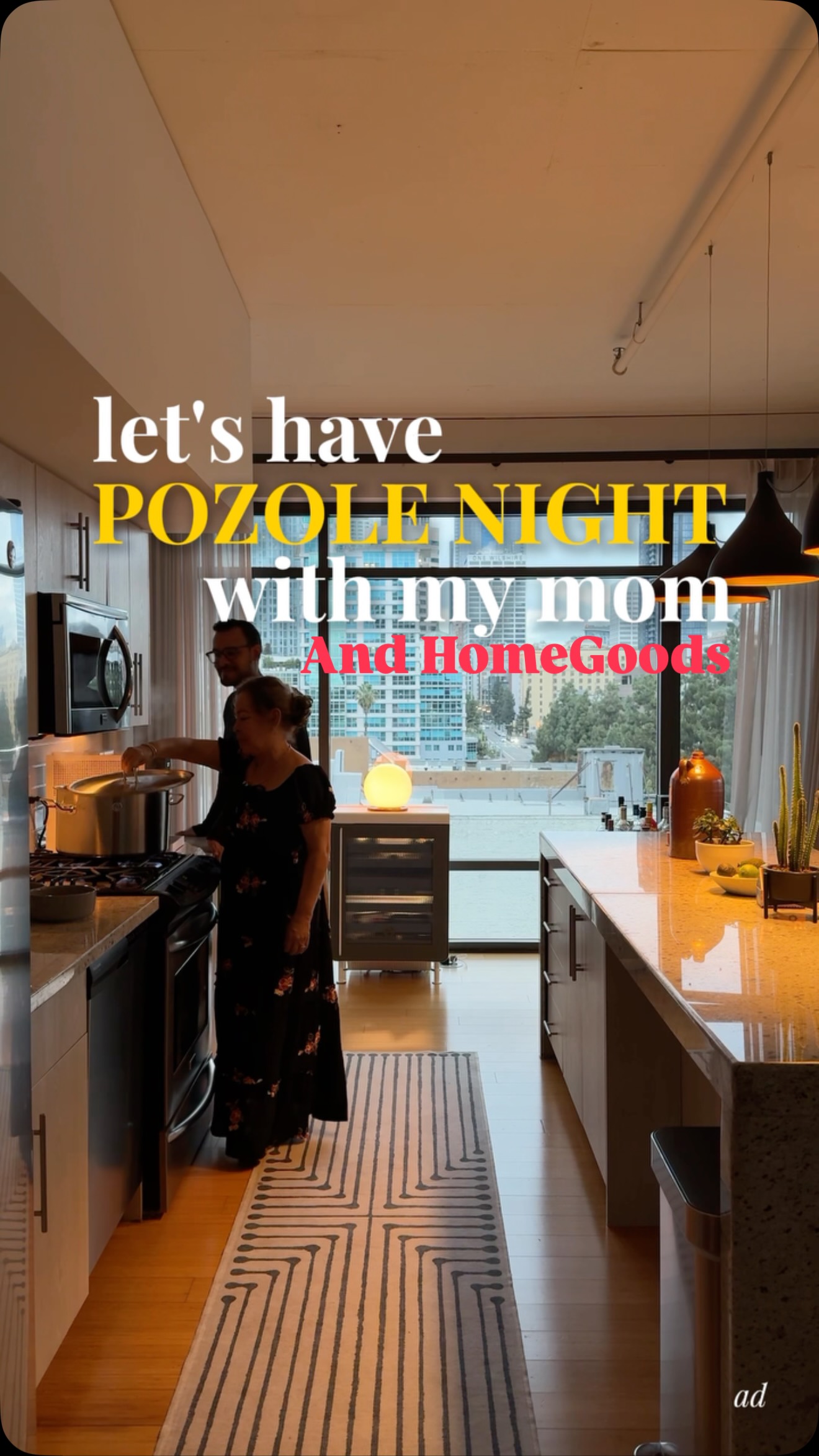 Instagram post by @donborsch for Homegoods. Caption reads: Pozole nights with my mom are a tradition I never....