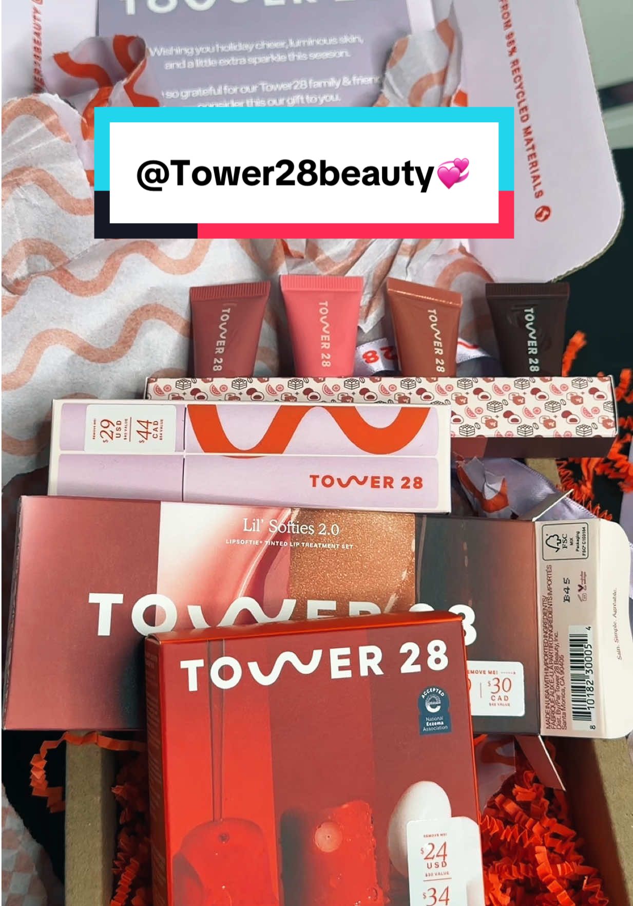 TikTok post by @get_glam_with_sadaf for Tower 28 Beauty. Caption reads: TY so much @Tower 28 Beauty 🥰🫶🥰 definitely try....