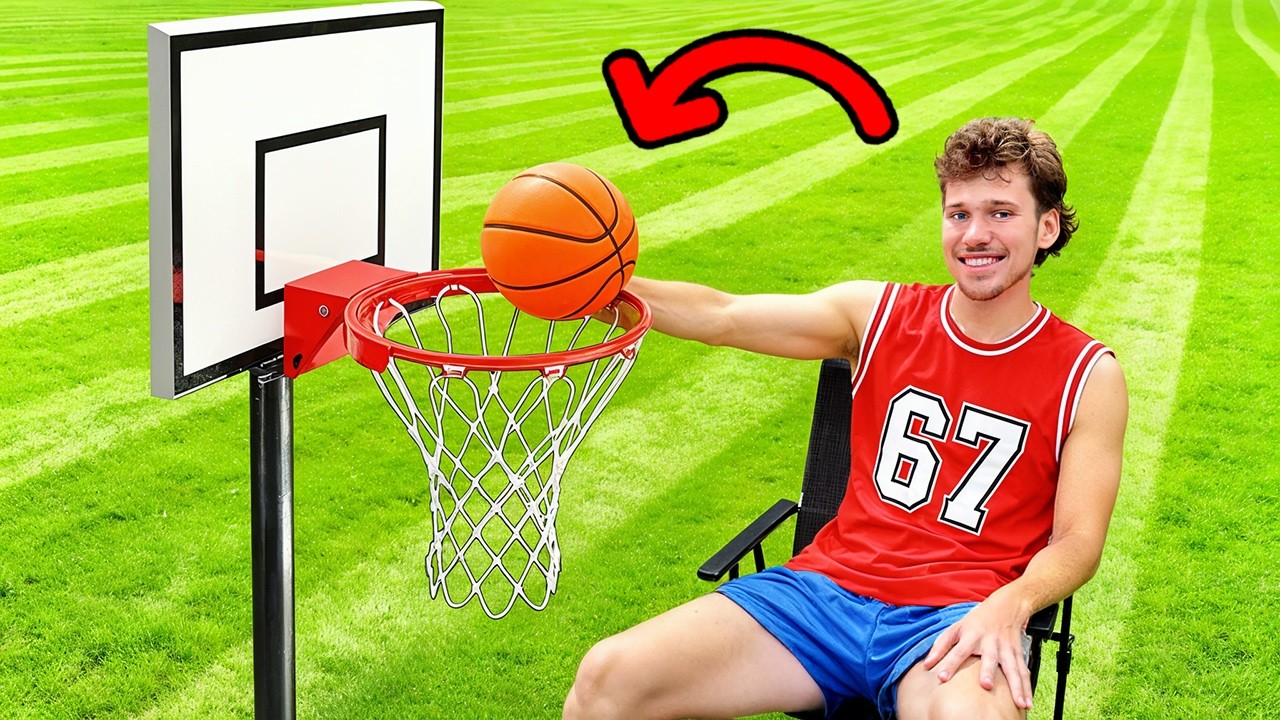 YouTube post by @TeamJesser for Bucketsquad. Caption reads: Don't Miss The World's EASIEST Trickshot!.