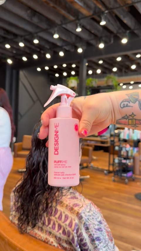 Instagram post by @mermeghair for DESIGNME Hair. Caption reads: [...] hair without leaving your house....