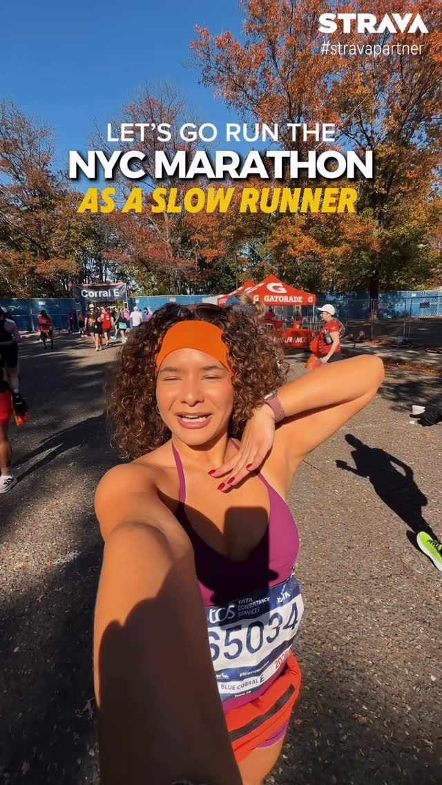 Instagram post by @lynnkatee for Strava. Caption reads: Let me take you through my first marathon in under....