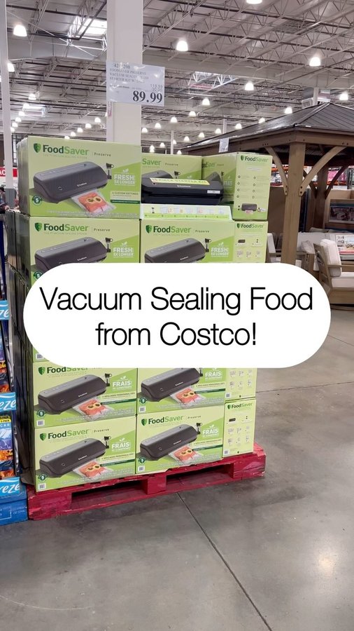 Instagram post by @costcohotfinds for FoodSaver. Caption reads: Costco exclusive @FoodSaver Preserve VS 2280 and....