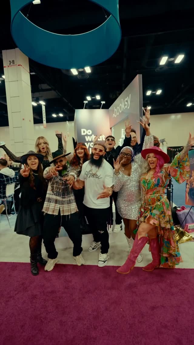 Instagram post by @nailsbyhirsch for Booksy. Caption reads: This weekend’s @premierebeautyshows San Antonio....