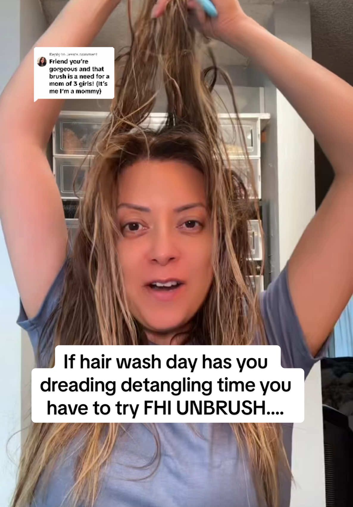 TikTok post by @ilyanacastaneda for FHI Heat. Caption reads: [...] time you have to try the @FHI HEAT unBrush....