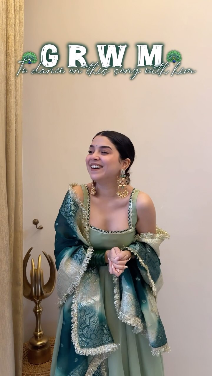Instagram post by @inehabhandari for LOVE EARTH. Caption reads: BS yeh song, main or Tum 🦚 
.
.
.
The most....