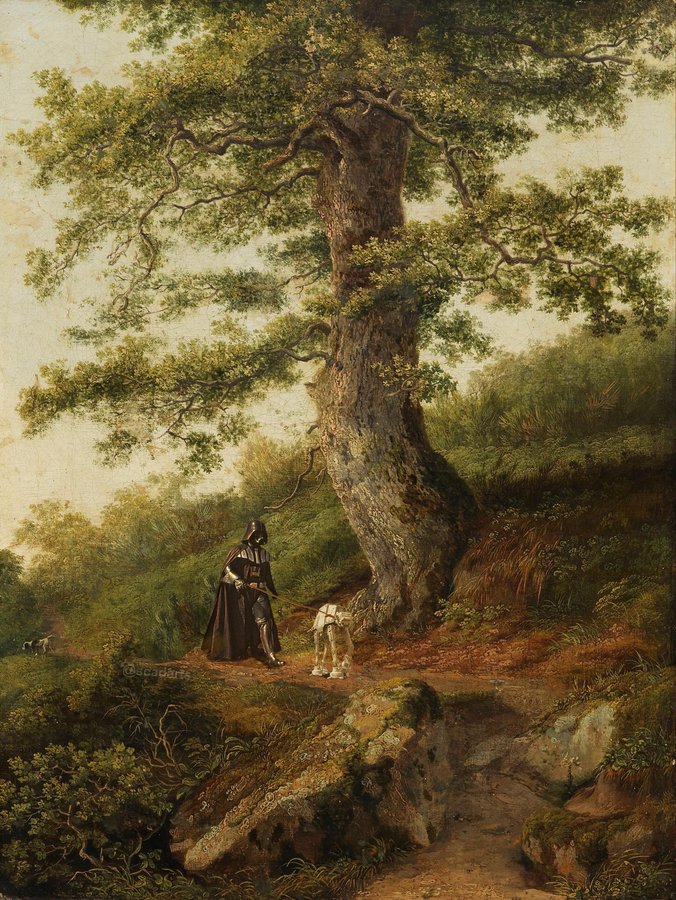 Instagram post by @scadarts for Star Wars. Caption reads: An Afternoon Walk

This was the best painting edit....