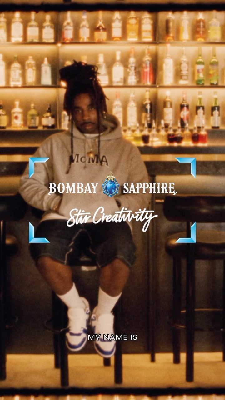 Instagram post by @shakka.d.badmon for Bombay Sapphire. Caption reads: Happy to announce I’ve been working with....