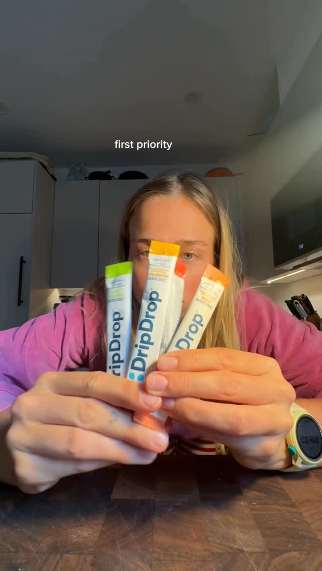 Instagram post by @lydialoo12 for DripDrop. Caption reads: let’s hydrate with @drinkdripdrop , run, and begin....