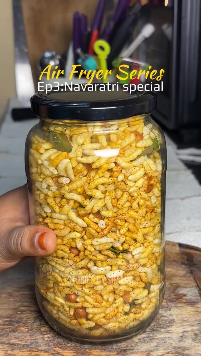 Instagram post by @_storiesbyshalini_ for COSORI. Caption reads: 5 min Navaratri special mixture
Episode 3 of Air....