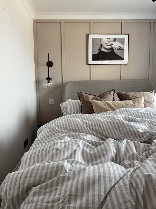 Instagram post by @its_all_about_the_house for furn.. Caption reads: [...] 🩵 Bedding is the Hebden range from....