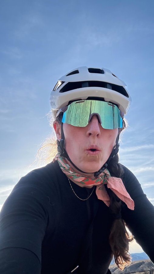 Instagram post by @megfisher for SMITH Optics. Caption reads: Gravel season kicks off in a big way next weekend....