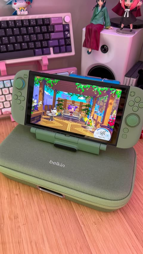 Instagram post by @hazel.games for Belkin. Caption reads: [...] stop since it came in🙂‍↕️ Thank you @belkin....