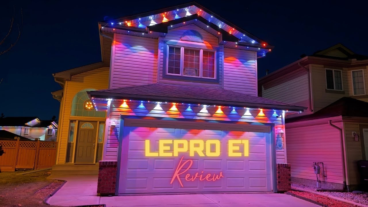 YouTube post by @techtrx for Lepro. Caption reads: The Future of Christmas Lights Is HERE — Lepro E1....