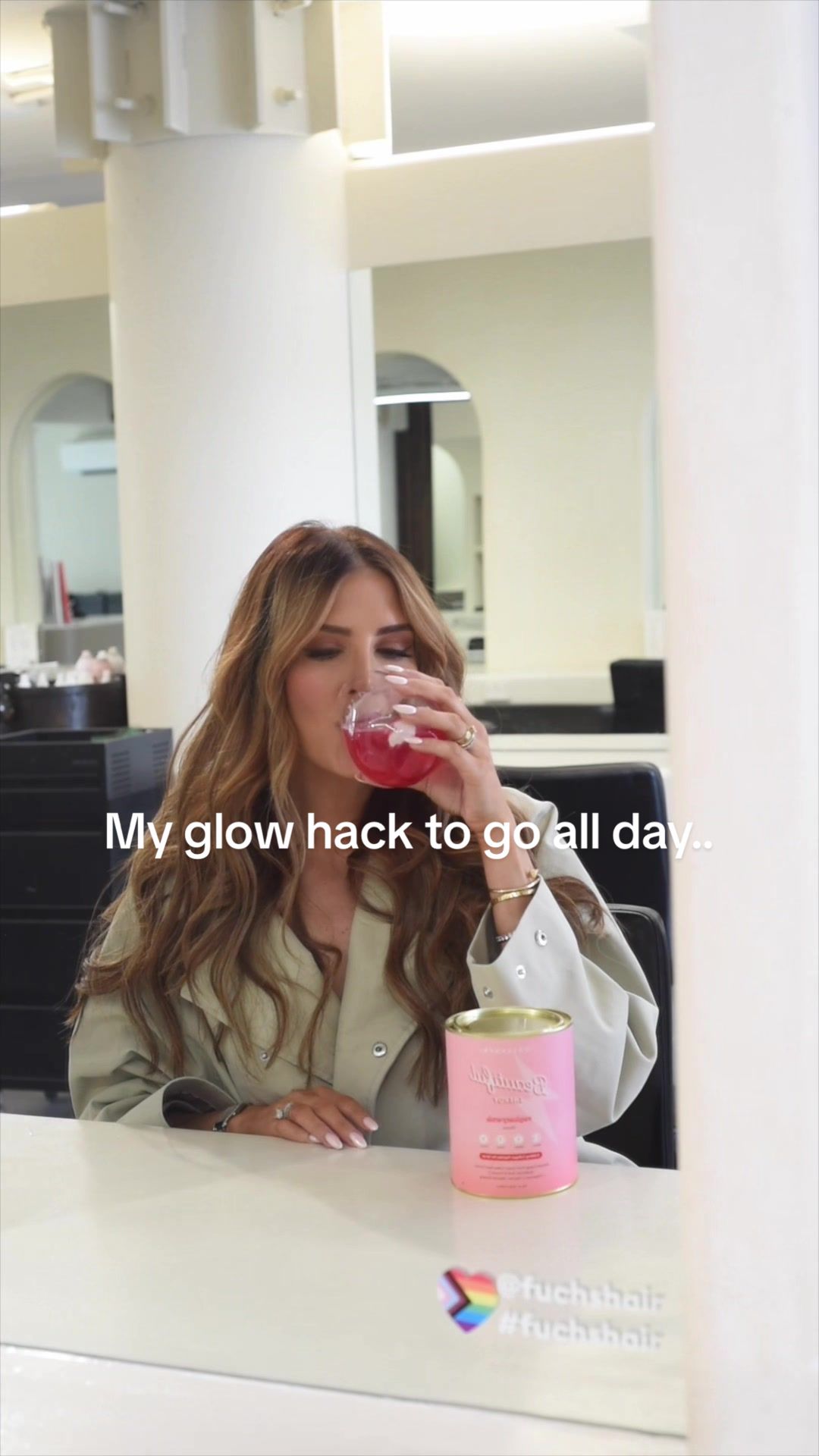 TikTok post by @erinvholland for The Collagen. Caption reads: YOUR 2026 SECRET WEAPON 🔓 @The Collagen Co ‘s....