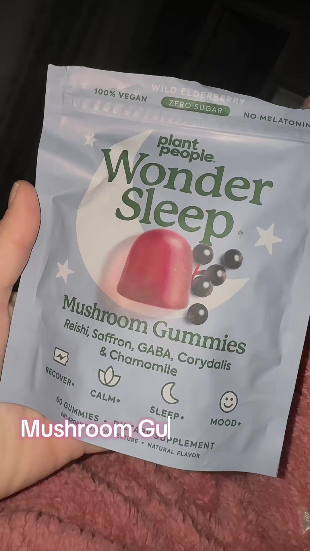 TikTok post by @casillasanalidia for Plant People. Caption reads: [...] rested! #mushroomgummies #zerosugar @Plant....