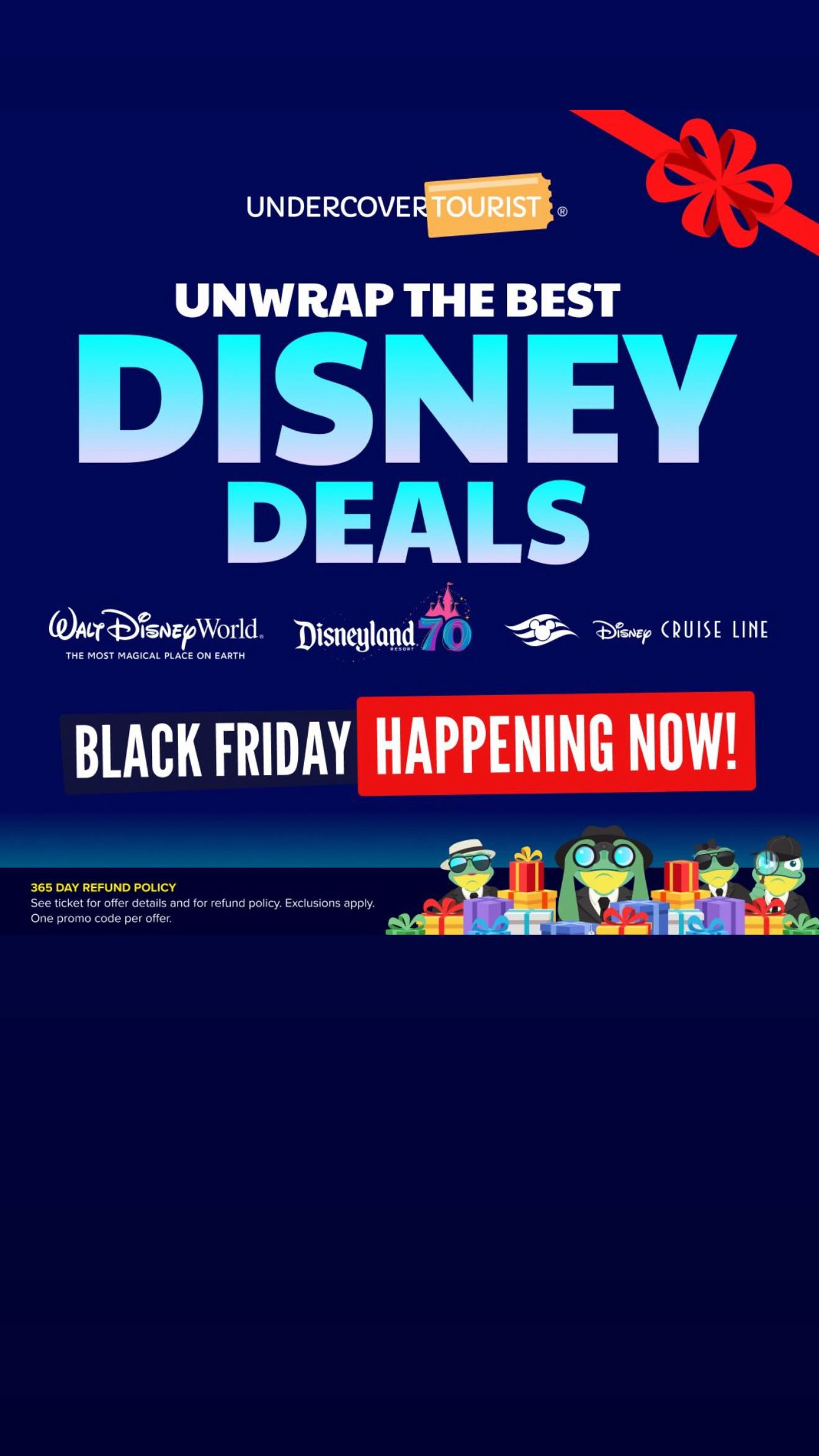 Instagram post by @davidvaughn for Undercover Tourist. Caption reads: Disneyland Black Friday deals from Undercover....