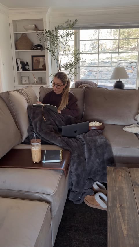 Instagram post by @mandiekaii for Lovesac. Caption reads: [...] me, and I couldn’t be happier with it.....