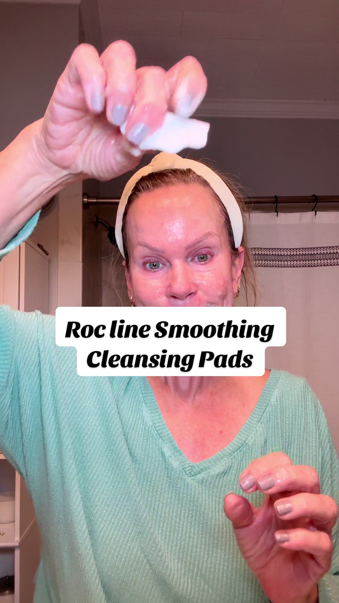 TikTok post by @mandyfromtexas for RoC Skincare. Caption reads: @RoC Skincare Line Smoothing Daily [...].