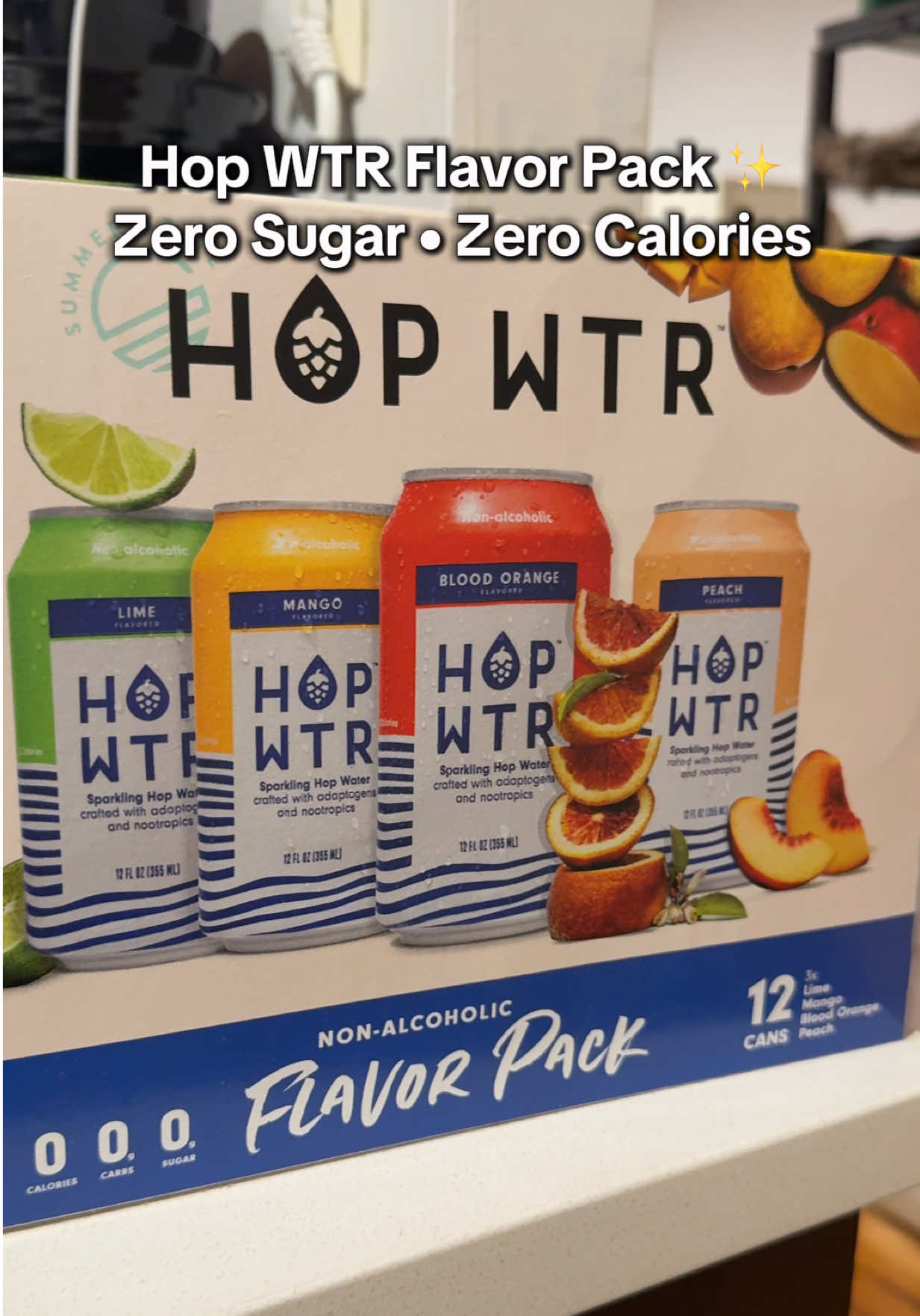 TikTok post by @majesticlunacorn for Hopwtr. Caption reads: [...] WTR flavor pack now @HOP WTR #soberlife....