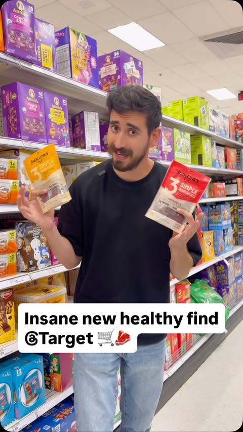 Instagram post by @gfbeef for Jack Link's. Caption reads: INSANE new healthy find @jacklinksjerky at @target....