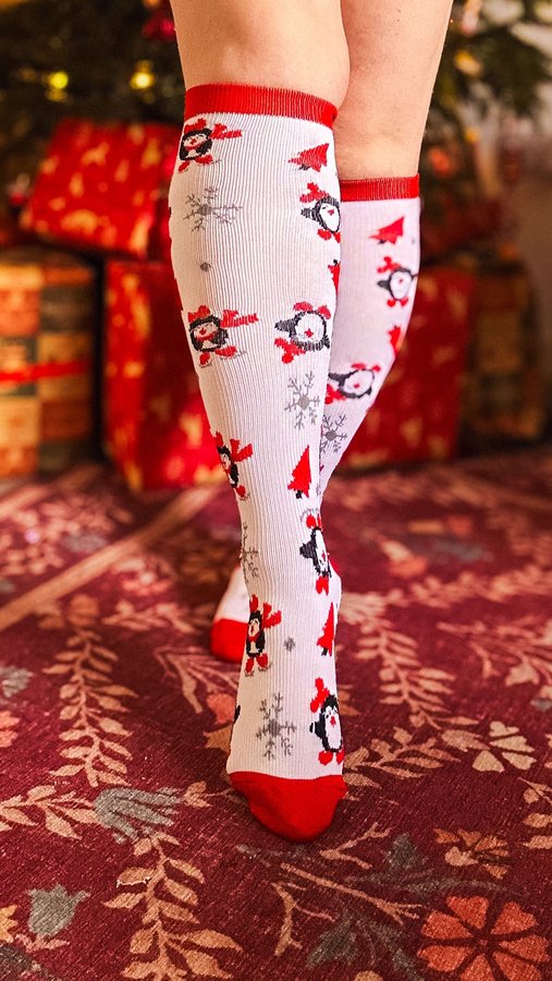 Instagram post by @retroteacher for Plusock. Caption reads: [...] #kneesocks were kindly gifted to me by....