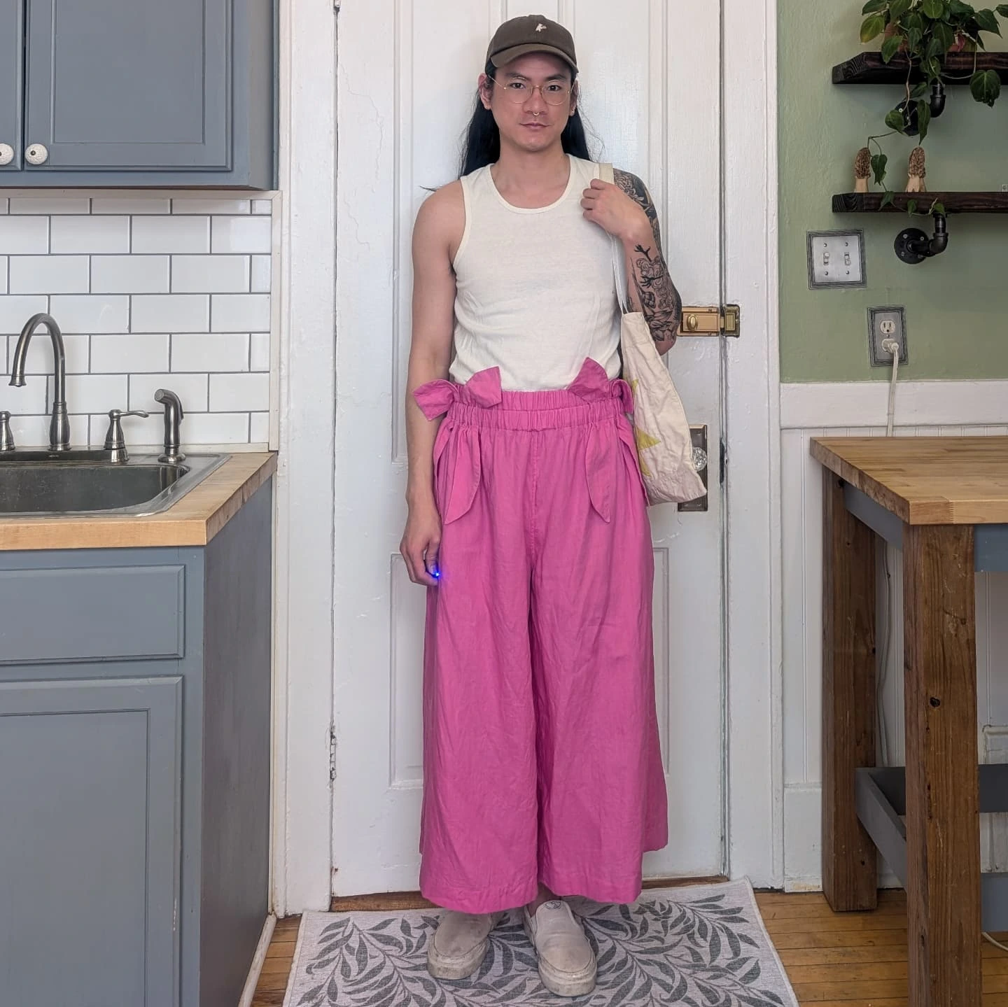 Instagram post by @_donnyq for The Fabric Store. Caption reads: Ad. Made some fun pants.

I made these....