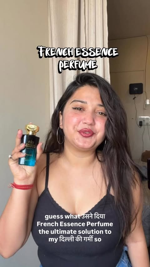 Instagram post by @ish_stylewithvj for French Essence. Caption reads: [...] for girls, affordable perfume India, french....