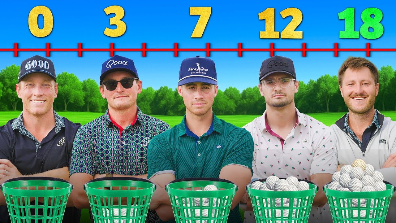 YouTube post by @GoodGood for Good Good Golf. Caption reads: Golf but Mulligans are the Handicap.