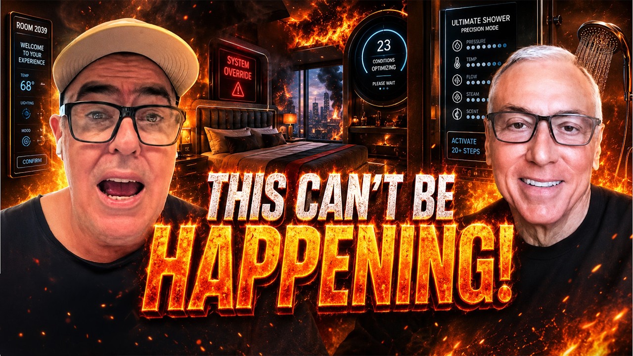 YouTube post by @TheAdamCarollaShow1 for Mint Mobile. Caption reads: Adam Carolla & Dr. Drew vs. The Hotel From Hell |....
