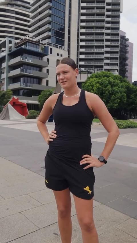 Instagram post by @aflwomens for Telstra. Caption reads: [...] Olivia Wolmarans ahead of tonight’s @telstra....