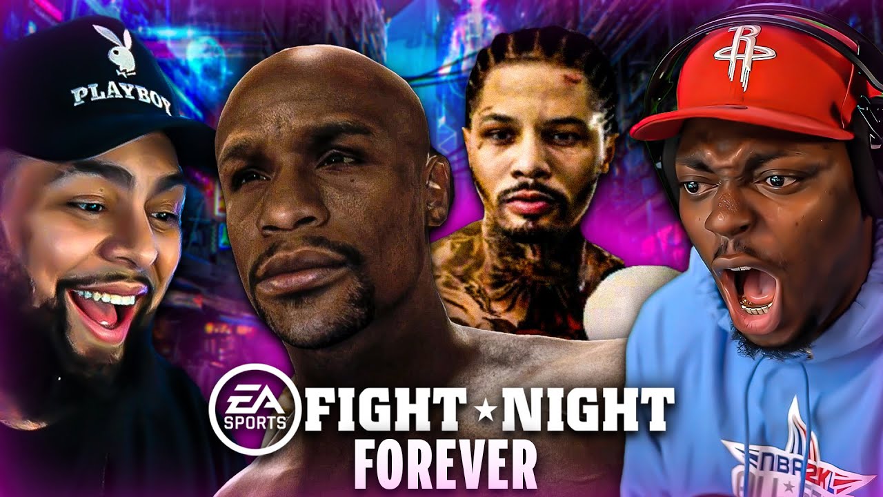 YouTube post by @3MGTV for Next Level Racing. Caption reads: FLOYD MAYWEATHER IN THE NEW FIGHT NIGHT REMAKE IS....