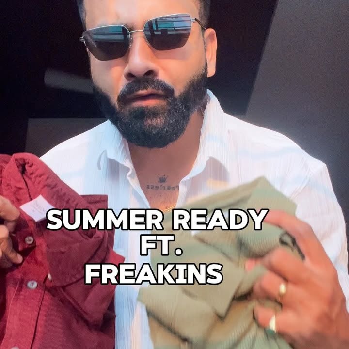 Instagram post by an influencer for Freakins. Caption reads: Summer feels, Freakins fits. Enough said. [...].