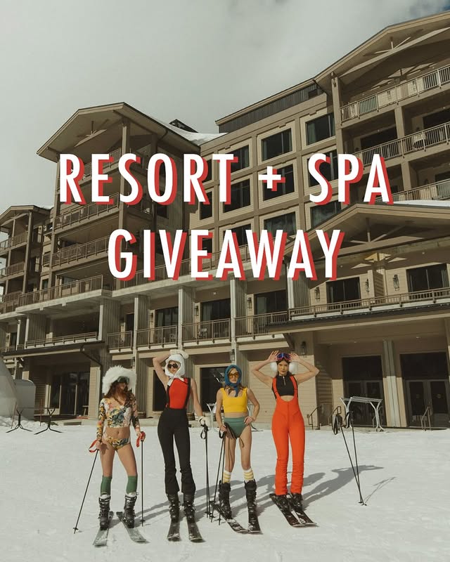 Instagram post by @snowpinelodge for Albion Fit. Caption reads: GIVEAWAY CLOSED: Congrats to @jmaddd! DM us to....