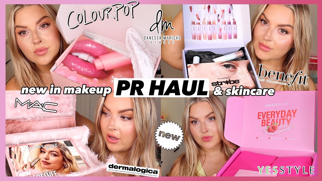 YouTube post by @shaaanxo for OFRA Cosmetics. Caption reads: NEW MAKEUP & SKINCARE! 🛒 PR HAUL ft Drugstore,....