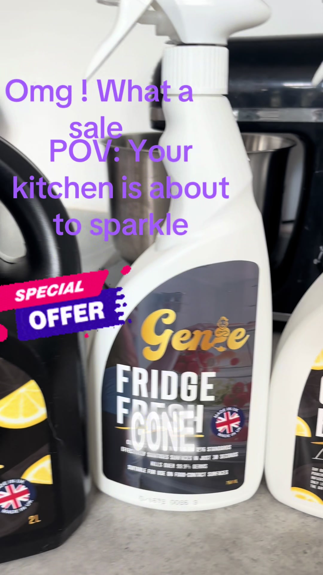 TikTok post by @littlehayleym for Genie Clean. Caption reads: [...] #lovethis #TicTokMadeMeBuyIt @Genie Clean....