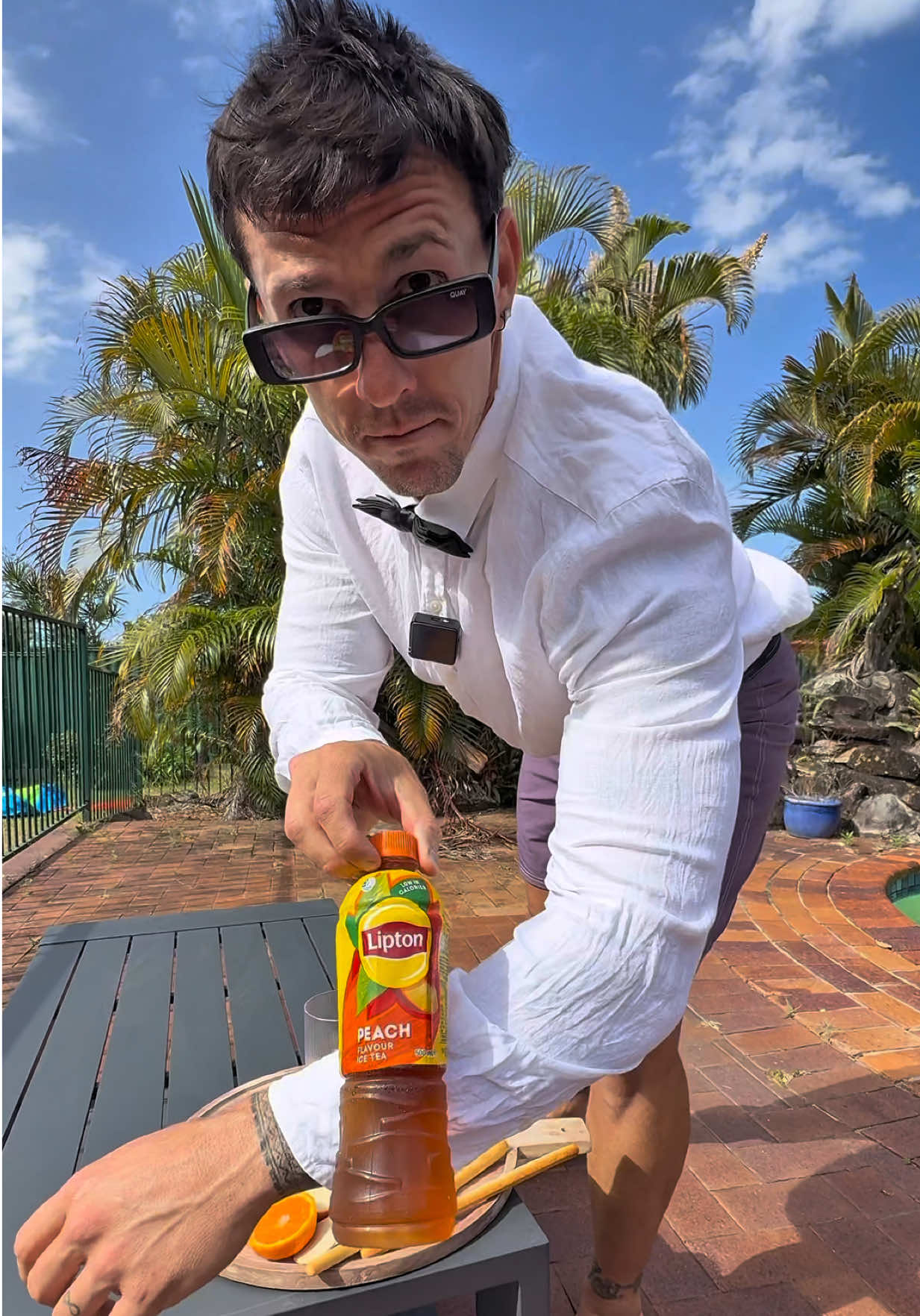 TikTok post by @valareecris for Lipton Ice Tea Switzerland. Caption reads: Nothing like a fresh and delicious Lipton ice tea....