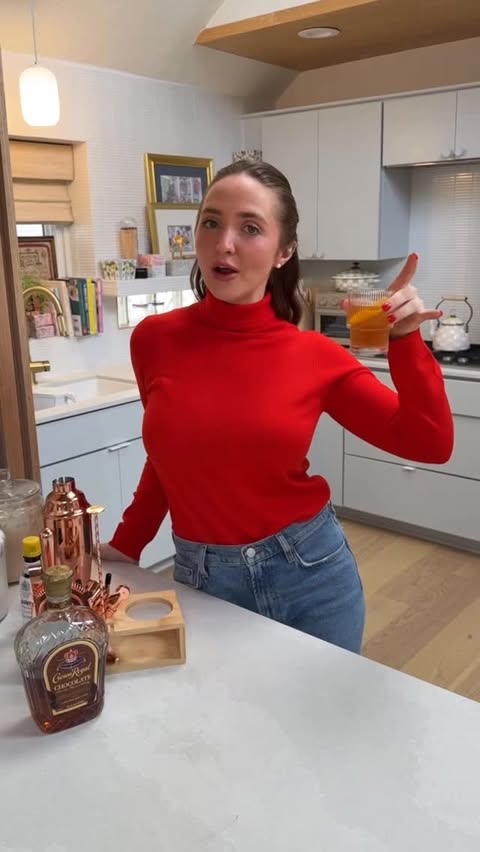 Instagram post by @kenzieelizabeth for Crown Royal. Caption reads: time for a @crownroyal chocolate old fashioned....