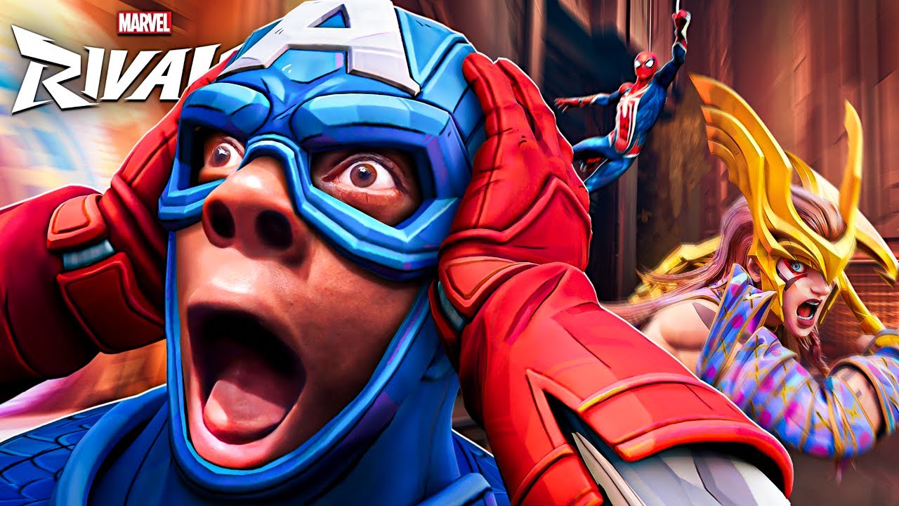 YouTube post by @SirDimetrious for SCUF Gaming. Caption reads: Marvel Rivals is still the funniest game of all....