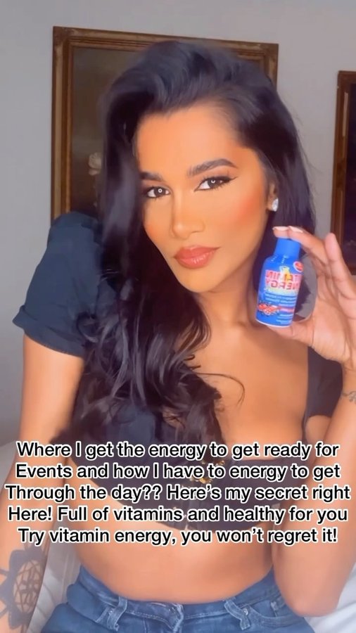 Instagram post by @alexaabraxas for Vitamin Energy. Caption reads: I kid you not when I say, @vitaminenergy has....
