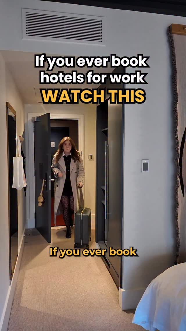 Instagram post by @holidayexpert for Hotels.com. Caption reads: ad 🚨Do you book hotels for work? 🚨 If so, I....