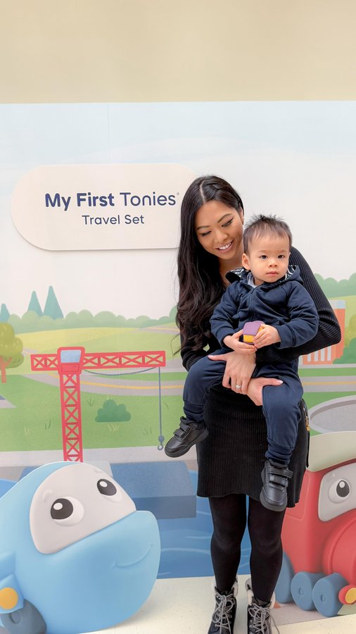 Instagram post by an influencer for tonies UK. Caption reads: Super cute squishy new @tonies_uk for toddlers....