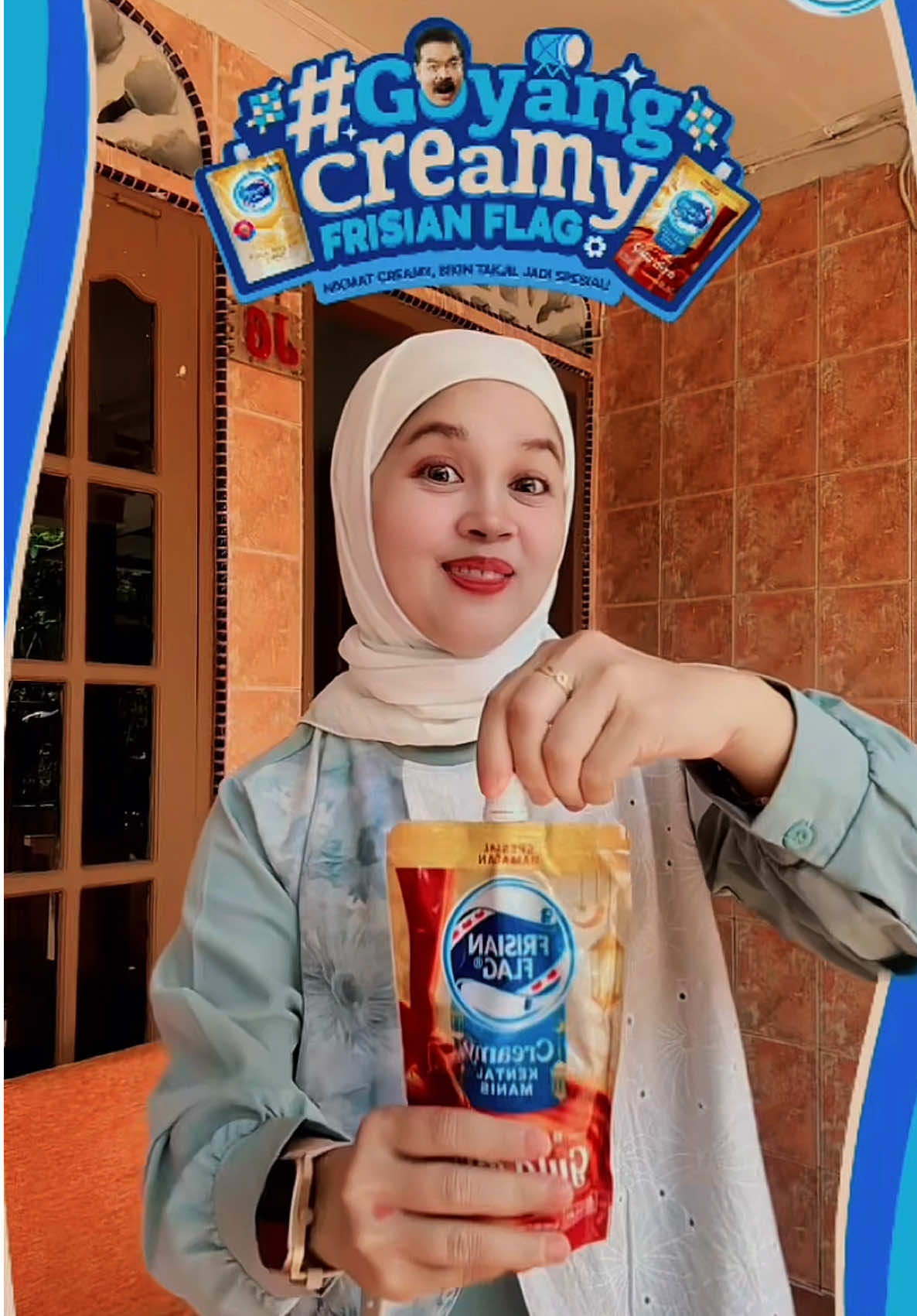 TikTok post by @theperdana for Frisian Flag Indonesia. Caption reads: Bikin ramadan makin special bareng @Frisian Flag....