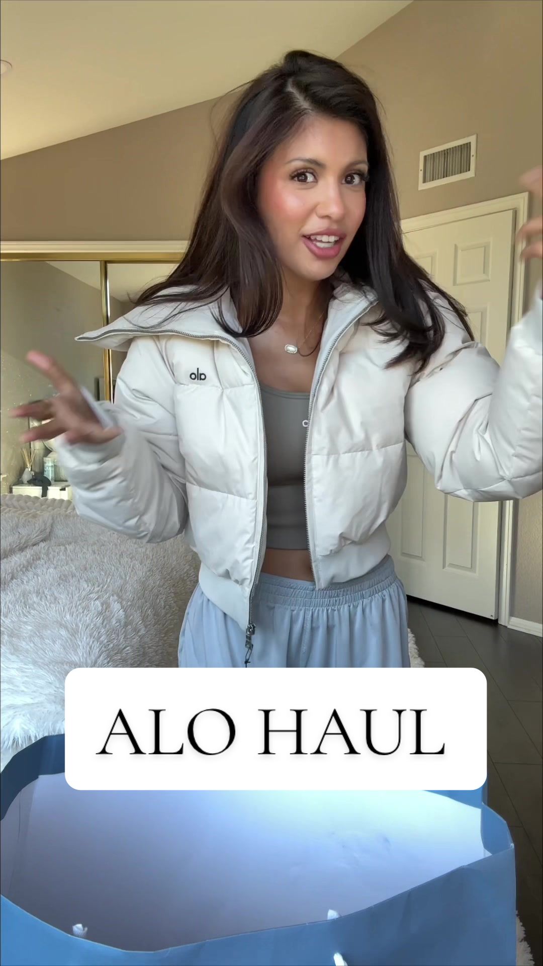 TikTok post by @anci.social for Alo Yoga. Caption reads: I’m happy and sad😂 . . . @alo  . . .....