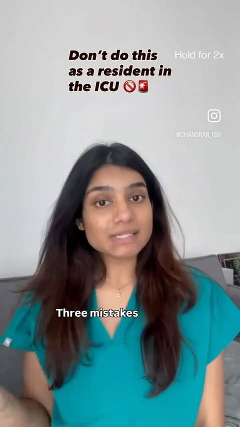 Instagram post by @chandran_ish for Fabletics Scrubs. Caption reads: [...] 🚨 #criticalcare #residency Scrubs:....