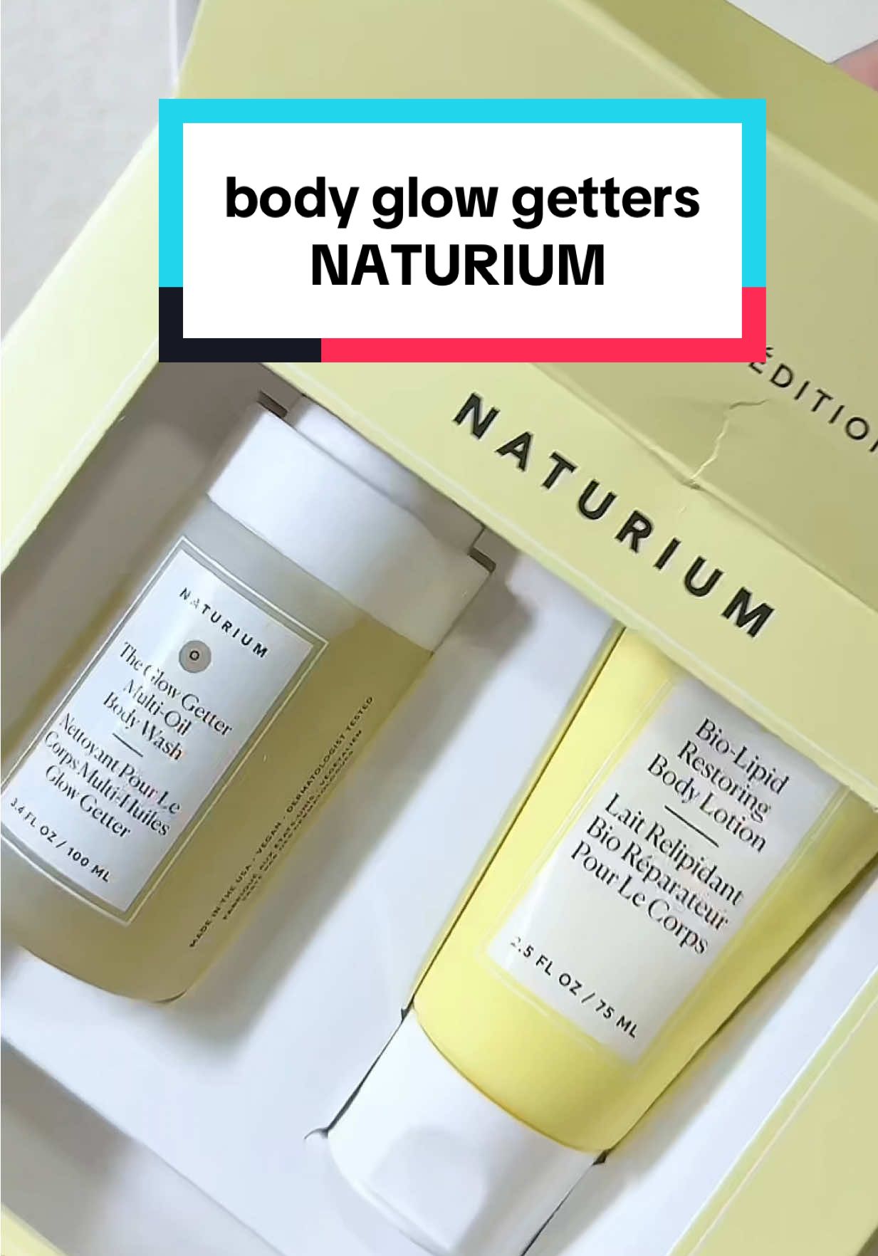 TikTok post by @poshlife40 for Naturium. Caption reads: ✨Snag these glow getters from @Naturium by @Susan....