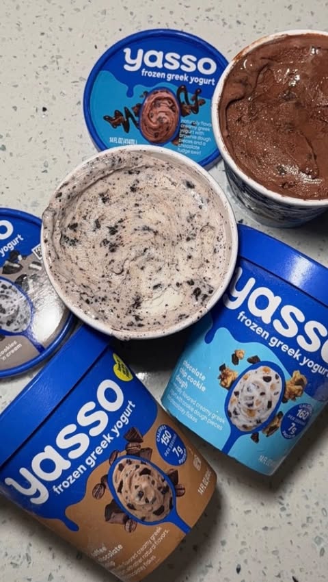 Instagram post by @brookeworksout for Yasso Frozen Greek Yogurt. Caption reads: #workingwithyasso For the gym girls who love a....