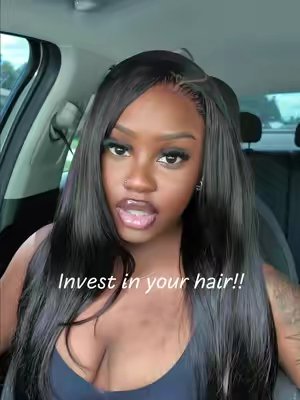 TikTok post by @jxynellee for Lemoda Hair. Caption reads: Invest in your hair! @Lemoda Hair #fyp #viral....