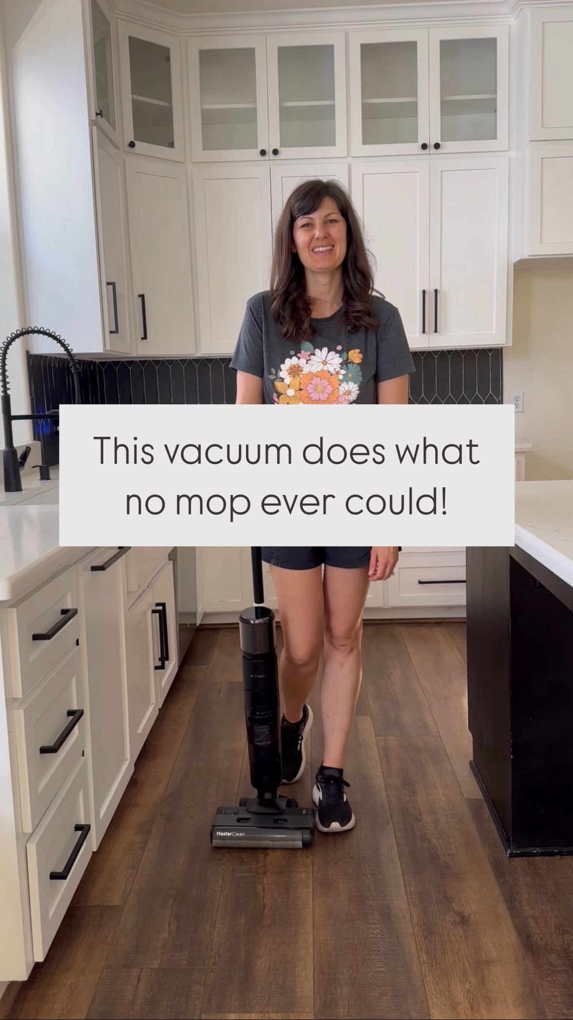 Instagram post by @homemaker.on.a.budget for Ultenic. Caption reads: The floors are a mess, the house is empty, and....